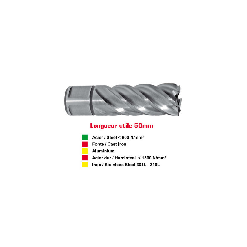 Fraise métaux HSS à chanfreiner - 90° - Weldon 19 Ø 30 mm : Outils Coupants  Promeca