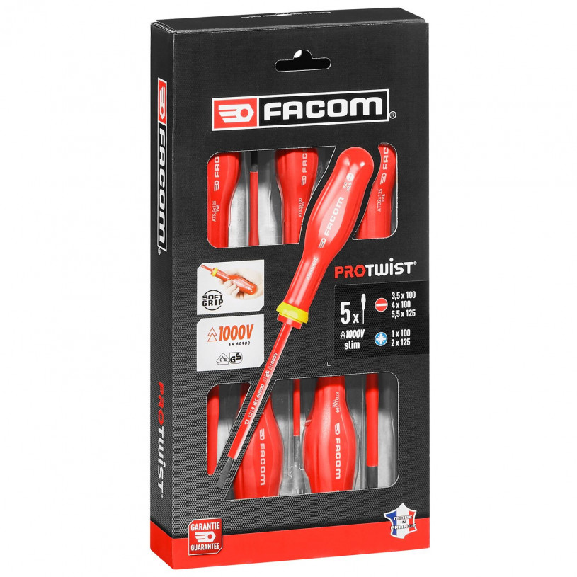 Facom - Coffret de 5 tournevis Micro-tech FACOM - AEF.J1PB