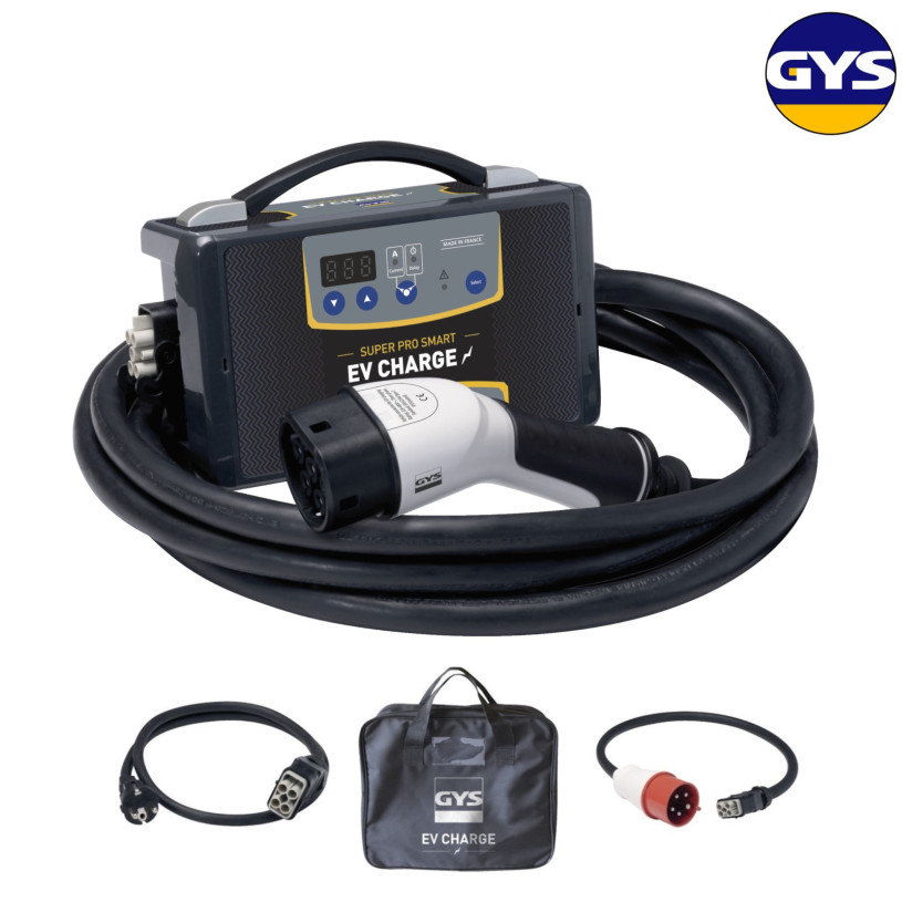 Borne Charge Véhicule Electriq. - 230V/16A Mono-400V/32A Tri Complète GYS
