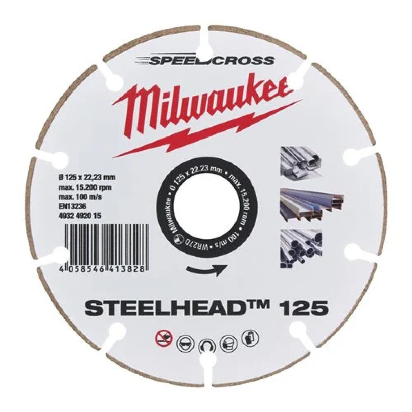 DISQUE DIAMANT Milwaukee Ø 125MM - Acier Doux & Inox MILWAUKEE