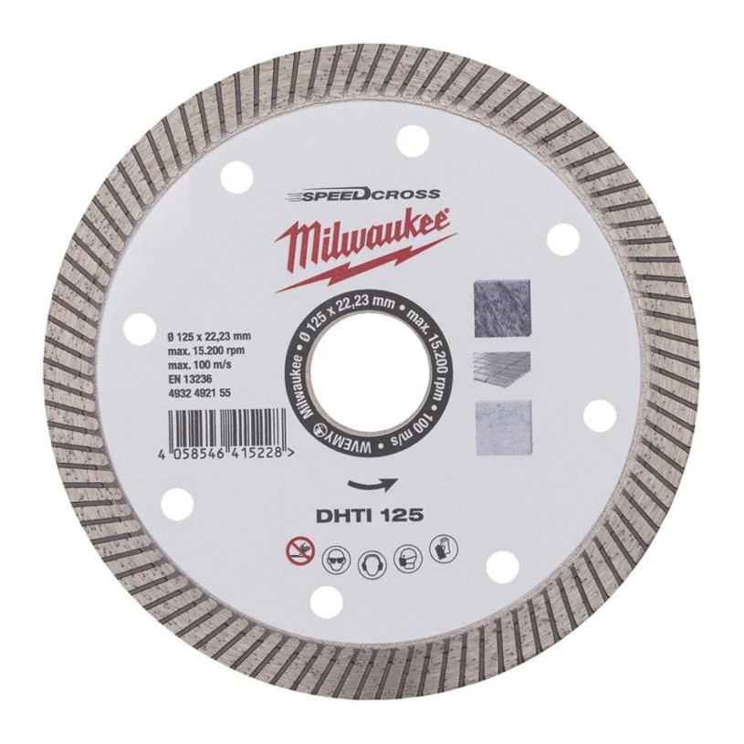 DISQUE DIAMANT Milwaukee Ø 125MM - Granit & Marbre - Jante Continue MILWAUKEE