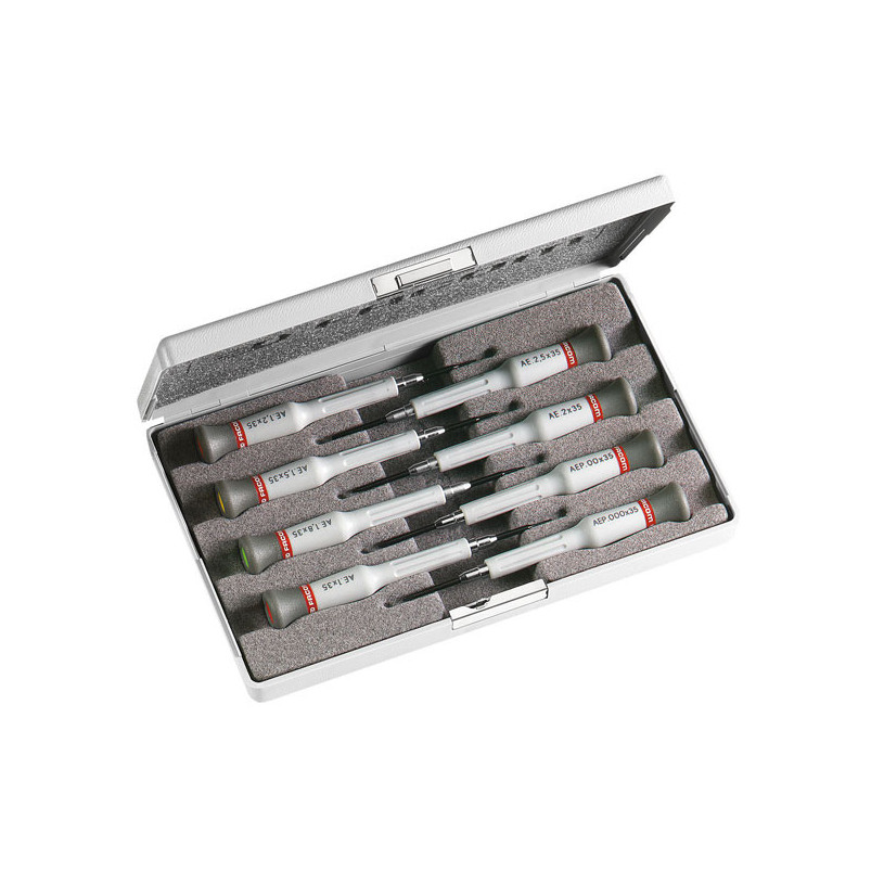 Coffret 8 TOURNEVIS Précision LR 6 Plats/2PH FACOM Micro-Tech®- AE.J1 FACOM