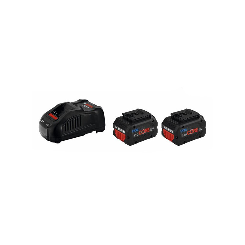 Set de 2 batteries PROCore 5,5 Ah avec chargeur GAL 1880 CV BOSCH