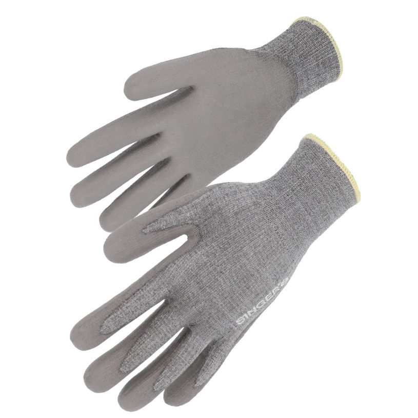 Gants de Monteur Polyester Enduit PU - Anti-Coupures Niveau B - Taille 9 PROMECA GANTMONP9